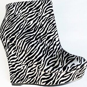 Mona Mia Women's 5.5 Zebra Platform Ankle Booties Clubwear Rave Cosplay New